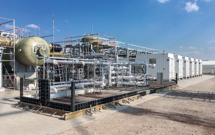 Electrolyzers for green hydrogen production at the Leuna plan