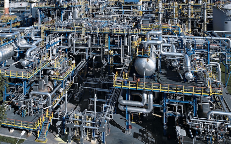 Two Claus units at an oil refinery