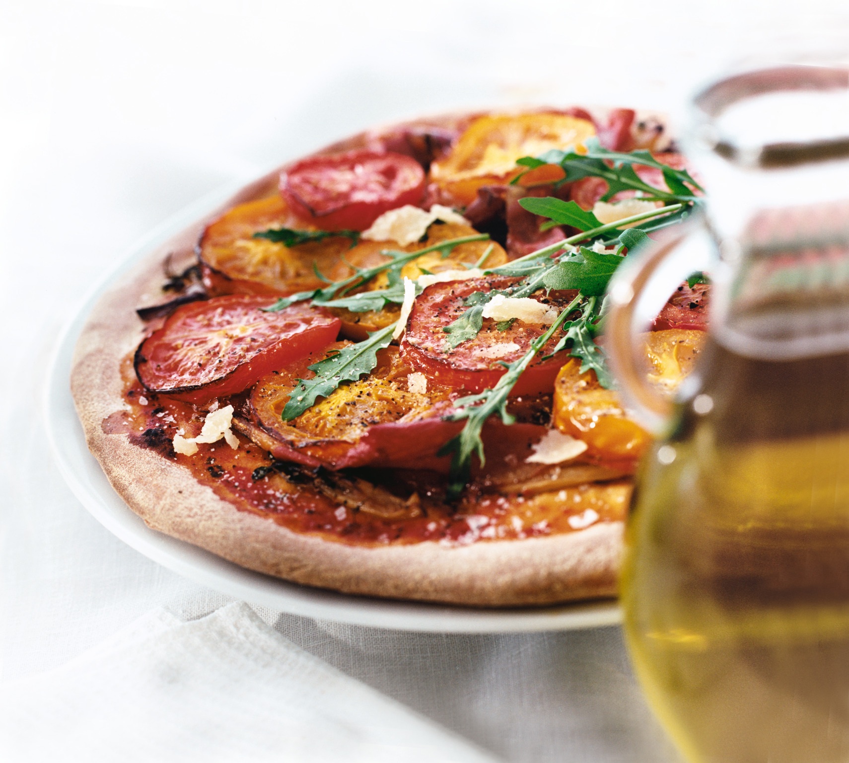 Pizza with colorful toppings