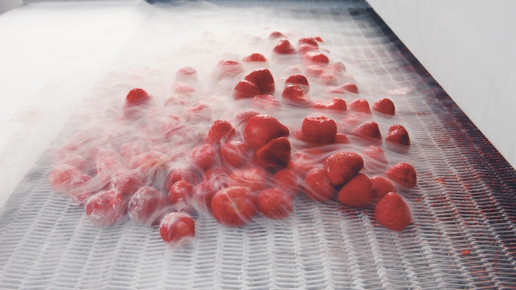 Individually quick frozen strawberries