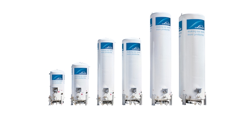 Linde cryogenic tanks and air heated vaporizer