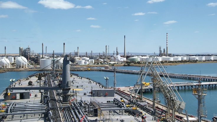 Aerial view of petrochemical plant