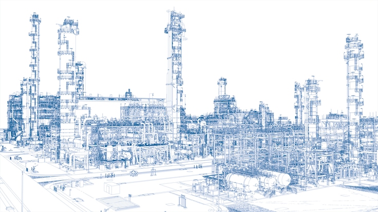 CAD drawing of an ethylene unit in Ruwais