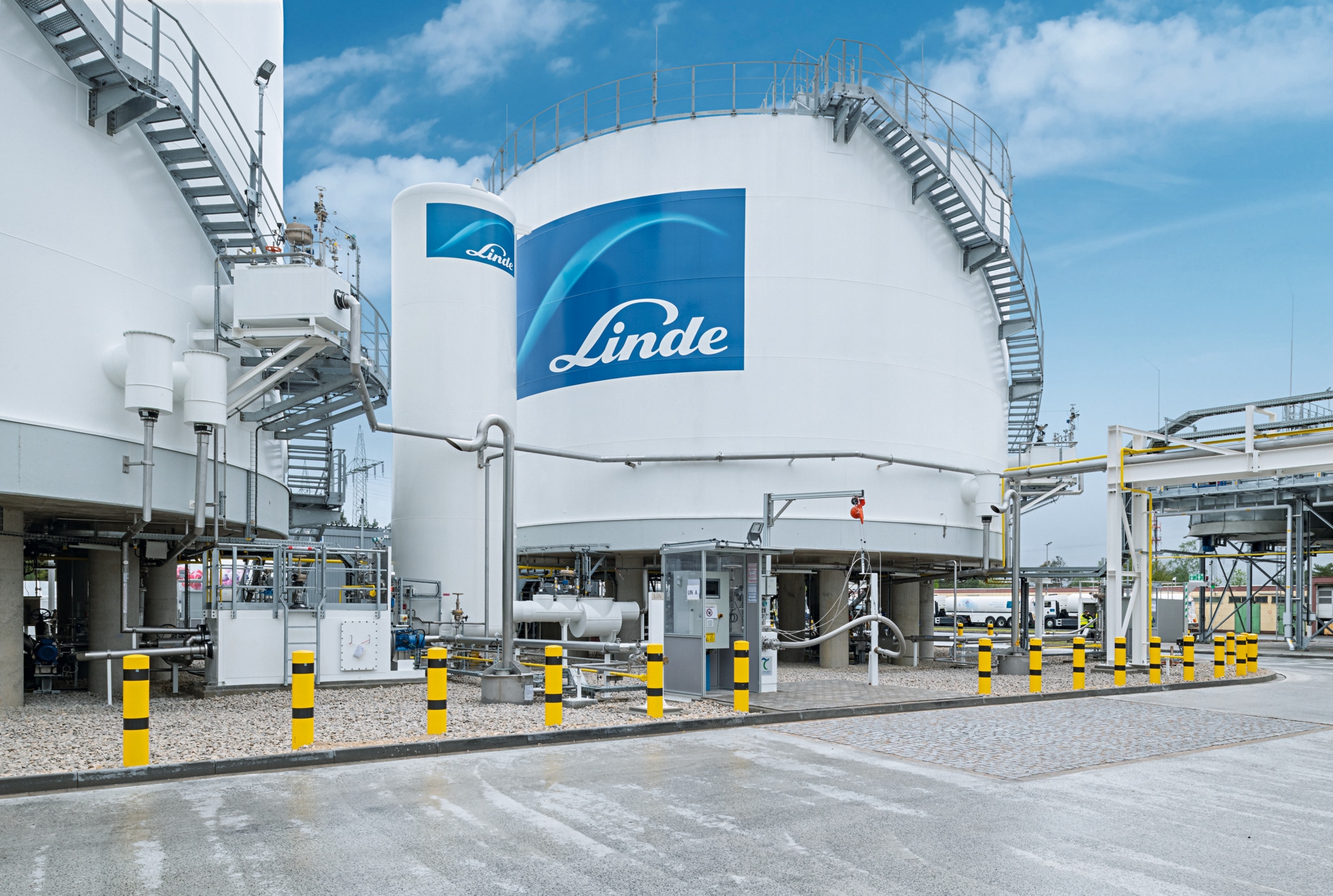 Tanks at air separation unit in Roethenbach, Germany.