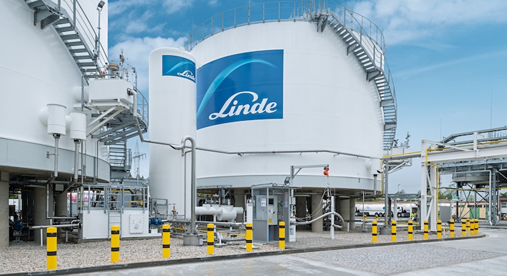 Tanks at air separation unit in Roethenbach, Germany.