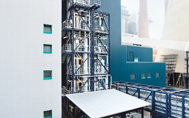 Post combustion capture: CO2 flue gas wash unit in Niederaussem, Germany