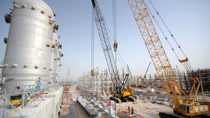 Linde PLANTSERV, revamps, modernisations, Air Separation Plant Pearl GTL in Qatar, Construction site