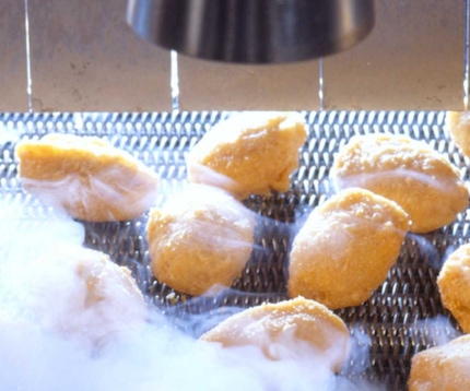 IQF chicken nugget production