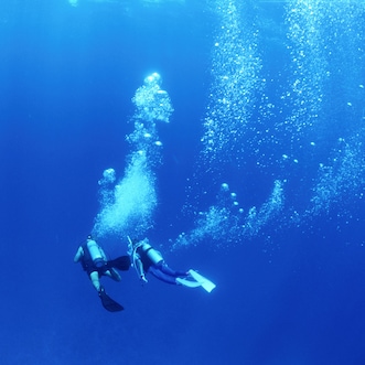 Two divers exploring