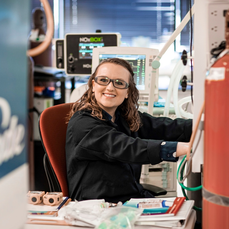 Technician in front of NoxBox