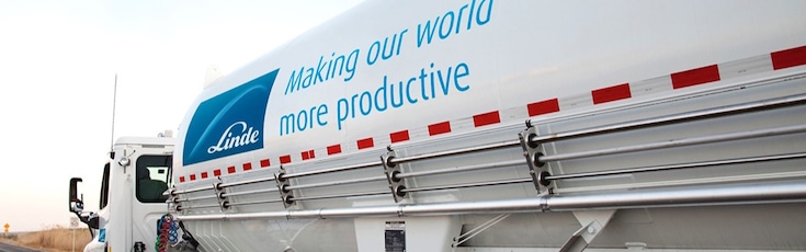 Linde tanker truck for gas delivery
