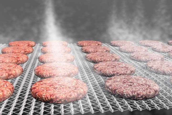 Formed pet food patties freezing