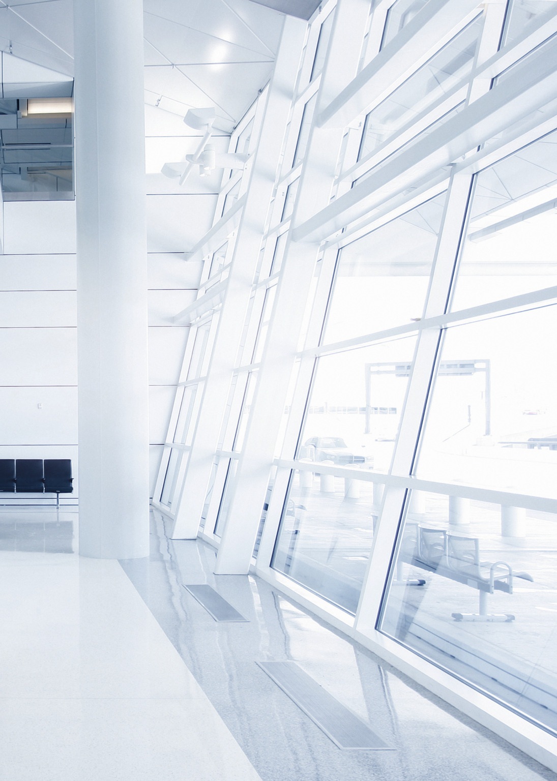 Glass Window with White Frame