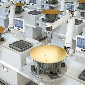 Semiconductor manufacturing with robotic arms