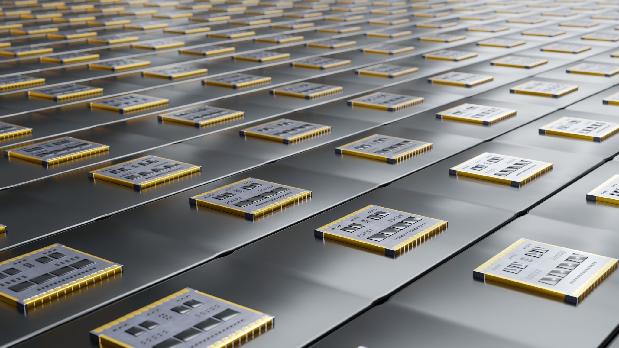 Microchips on a conveyor