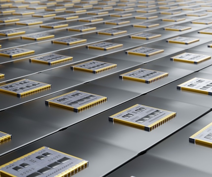 Microchips on a conveyor