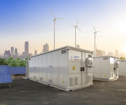 Battery containers units