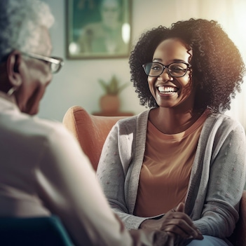 professionnel de la santé avec senior