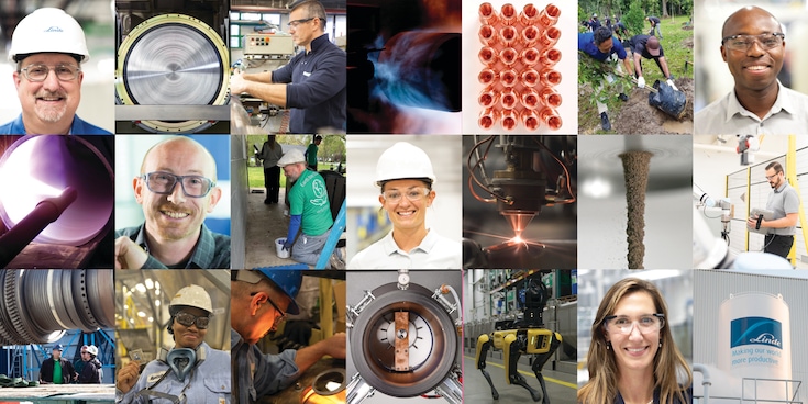 Photo collage of Linde AMT colleagues
