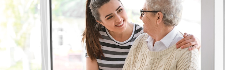 caregiver with senior