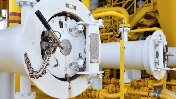 “Detail view of control pig for pipeline cleaning”
