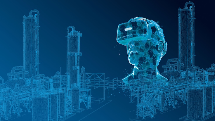 Man wearing Virtual Reality Glass