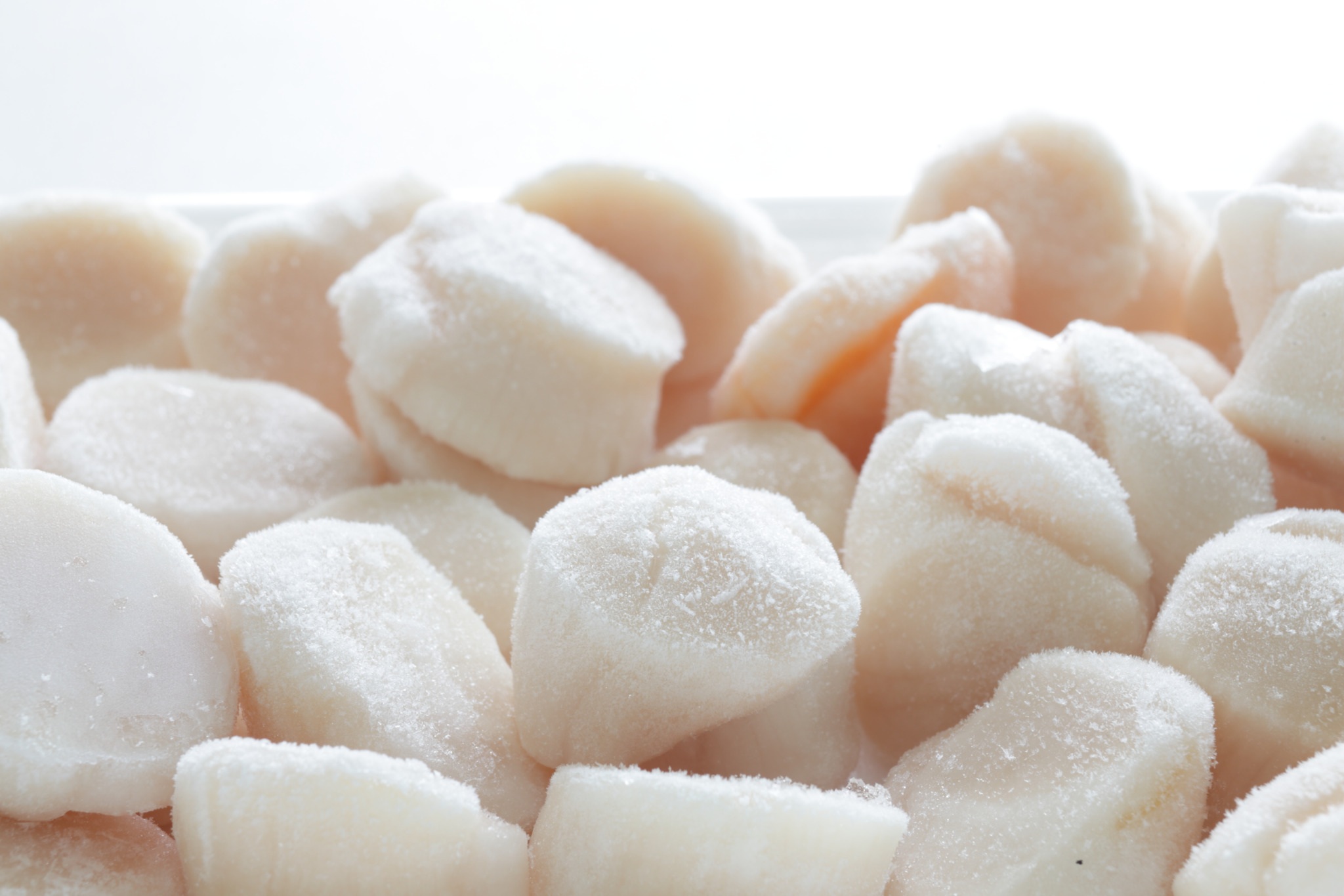 Scallops chilled with cryogenic gas