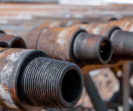 rusty drill pipes due to galvanic corrosion