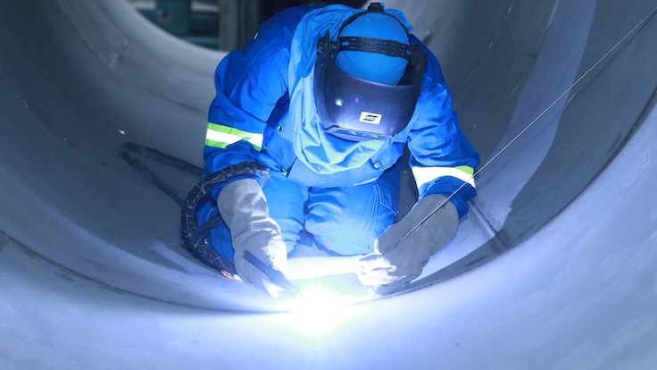 Schweißarbeiten in einer Anlage