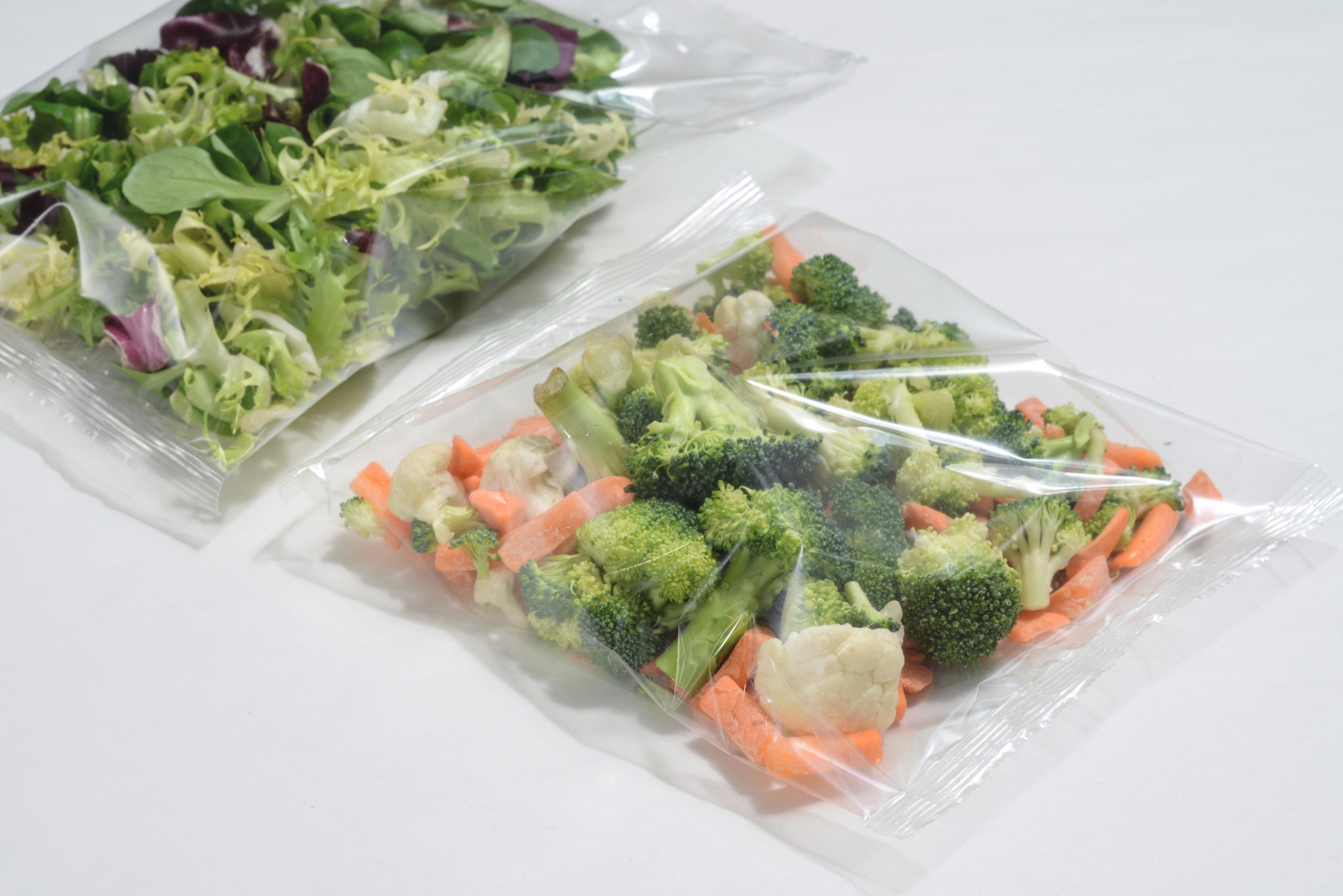 vegetables in packaging film 