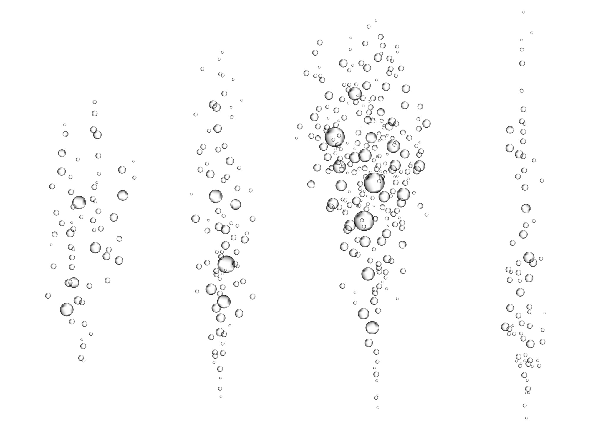 Oxygen bubbles escaping into water