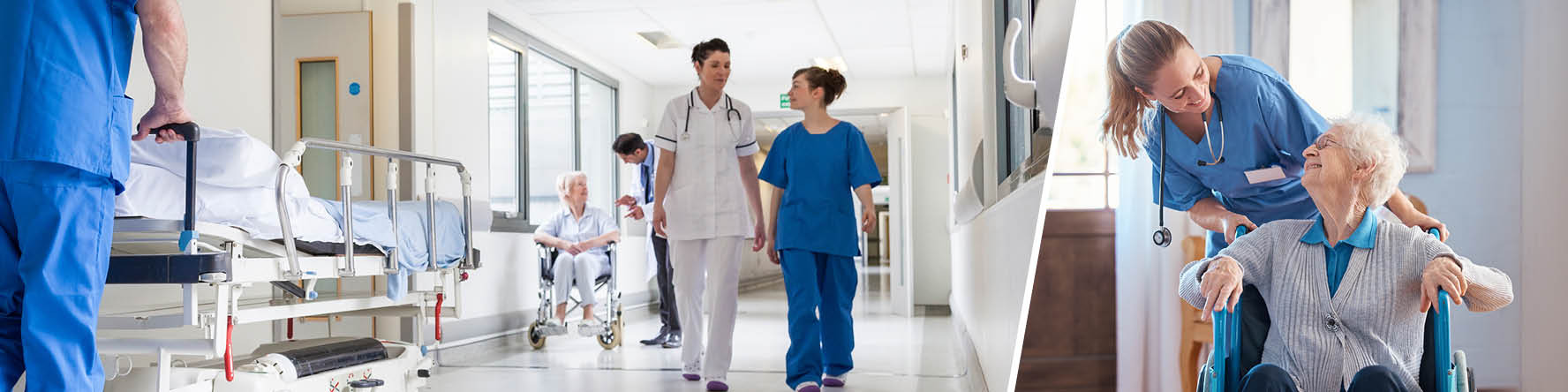 Angestellte und Patienten in einem Krankenhaus