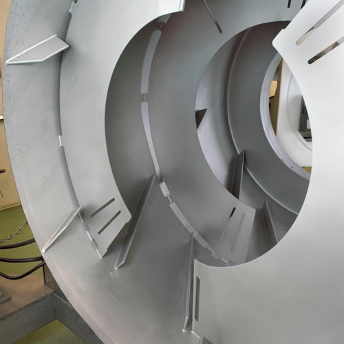 Drum interior of rotary chiller