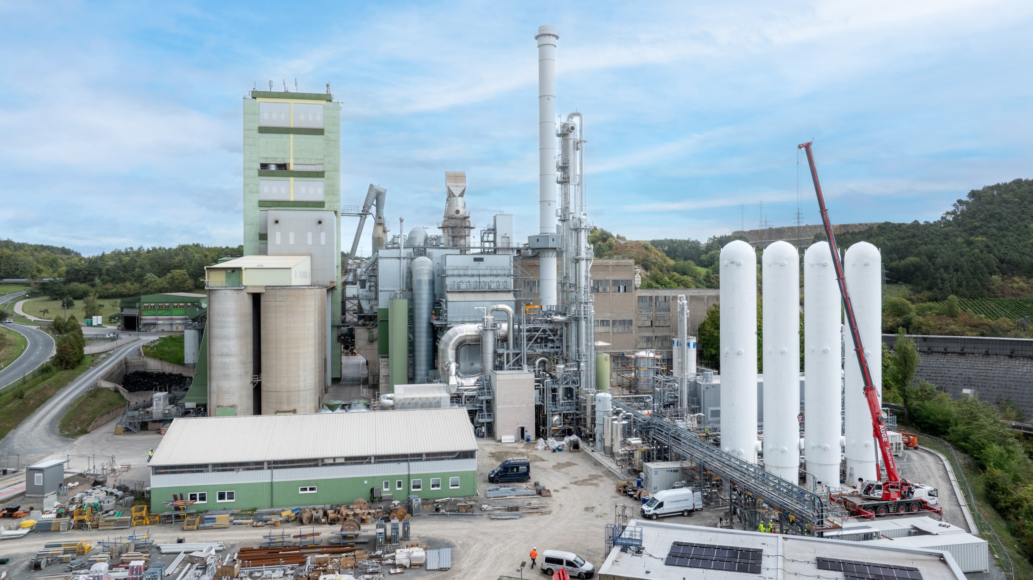 CCU plant in Lengfurt, Germany, and the Heidelberg Materials cement plant